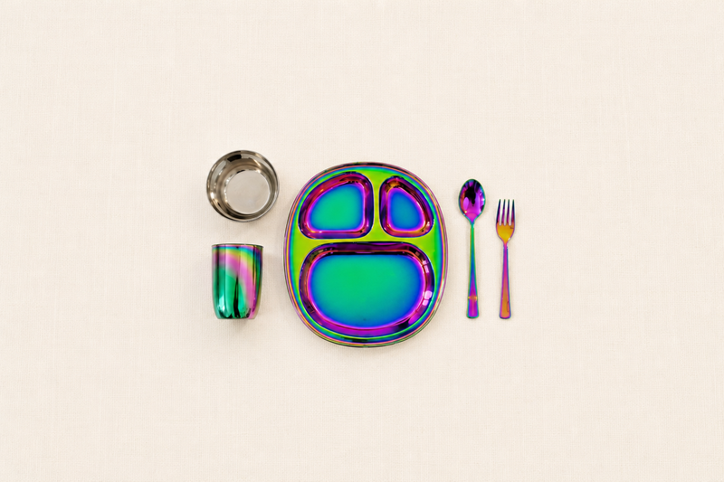 Nunch Rainbow Meal Set - iridescent flat lay