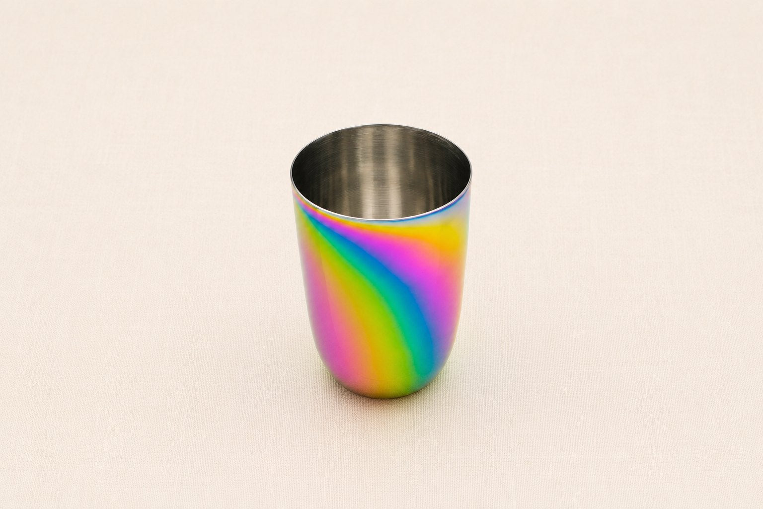 Nunch stainless steel cup in Rainbow finish